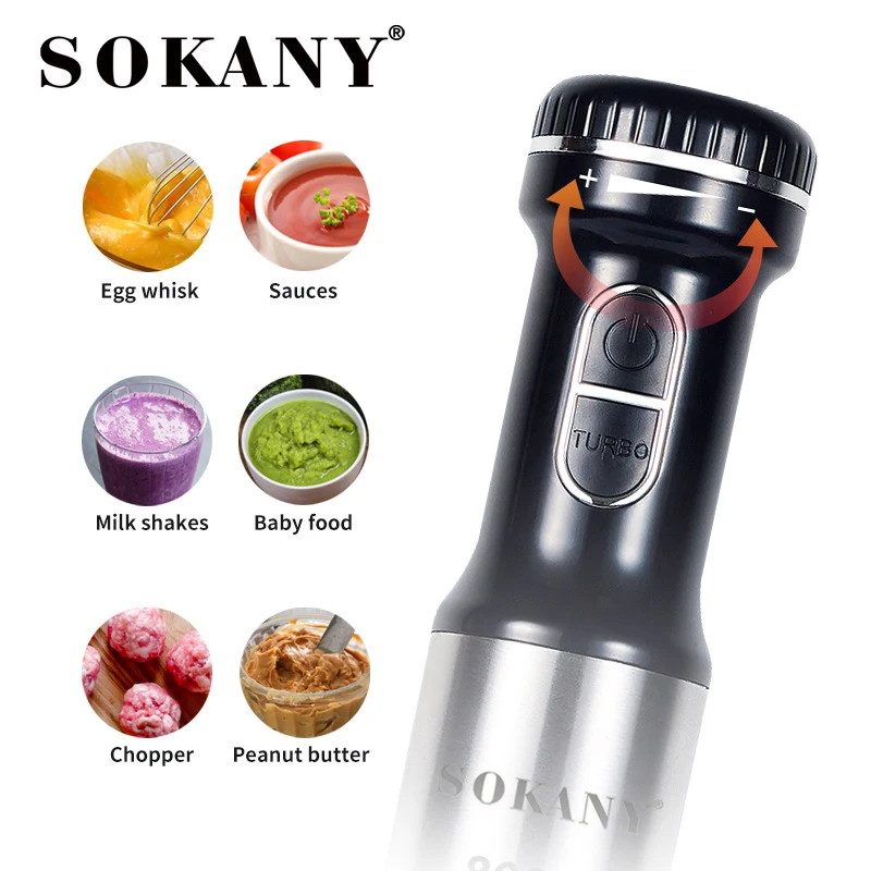 Electric Blender for Kitchen Handheld Intelligent Stirring Bar Kit Baby Food Cooking Machine Meat Grinder 4 In 1 Food Processor