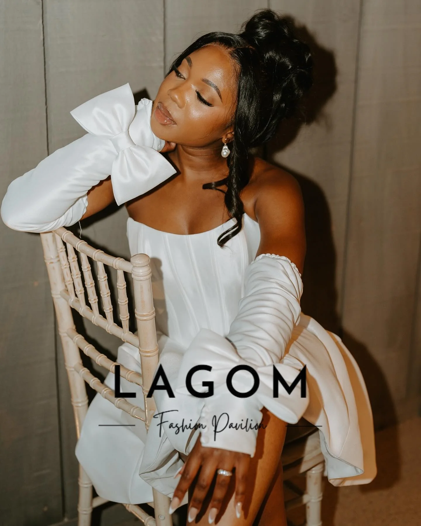 Lagom Elegant Stylish Strapless Satin A Line Reception Wedding Dress Mini-Length Sleeveless Romantic Vestido De Novia Customized