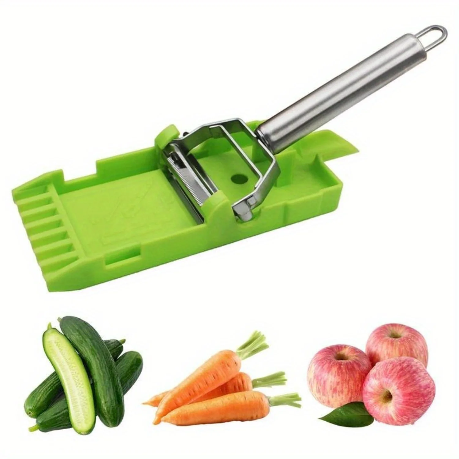 Peeling Versatile Double-Blade Peeler - Perfect For Fruits & Potatoes, Portable Vegetable Cutter With Grater Plate, Durable Pvc