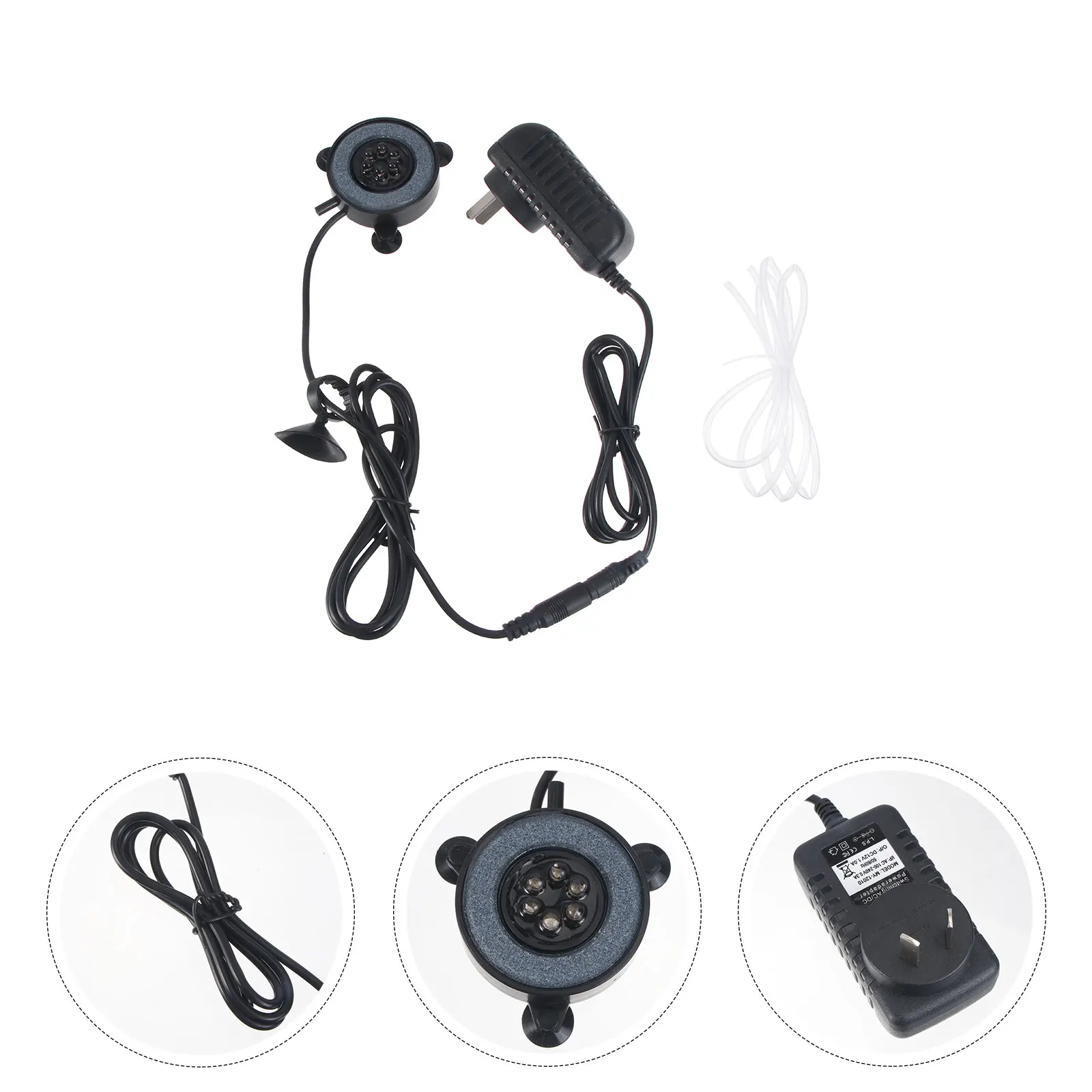 

Aquarium Light 6 LED Beads Durable Circular Design Fish Tank Decorations Bubble Lights Promote Growth Photosynthesis