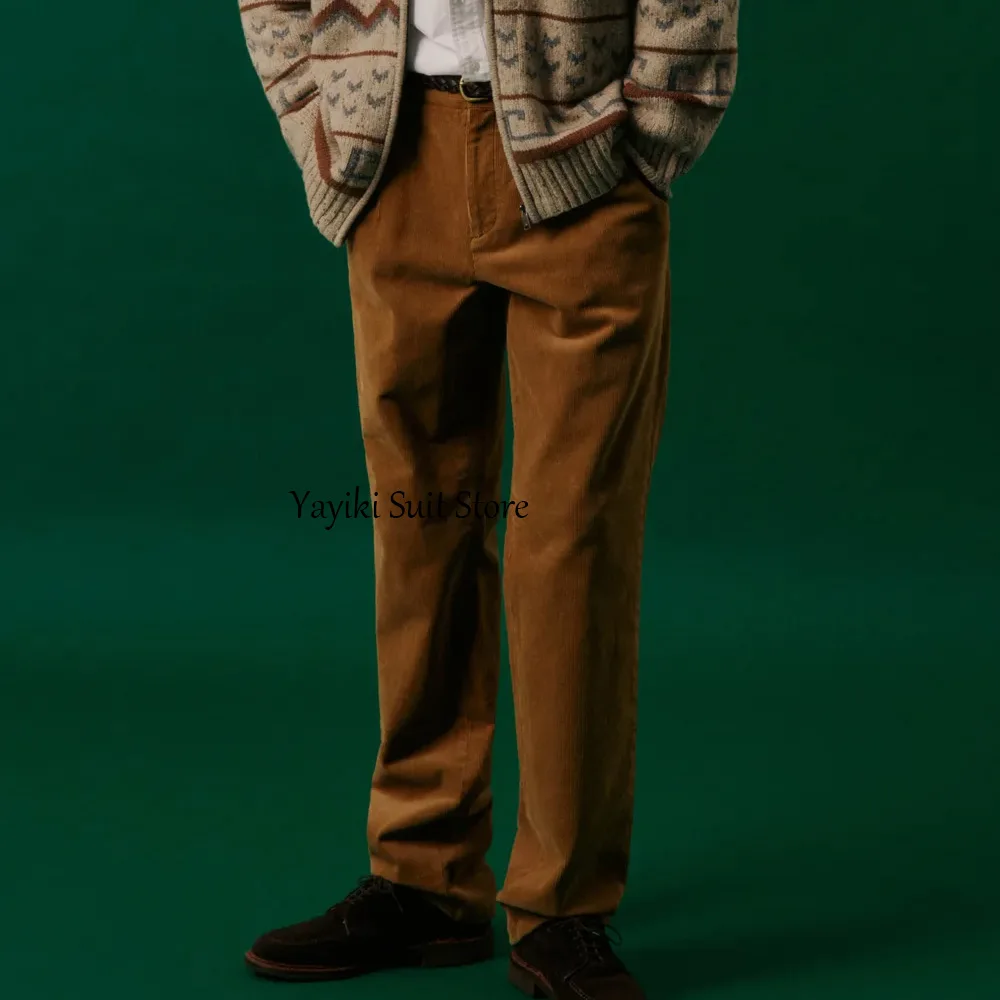 

Classic Men's Pants for Man Straight-leg Formal Corduroy Fabric Casual Trousers Work Trouser Tailoring Clothing