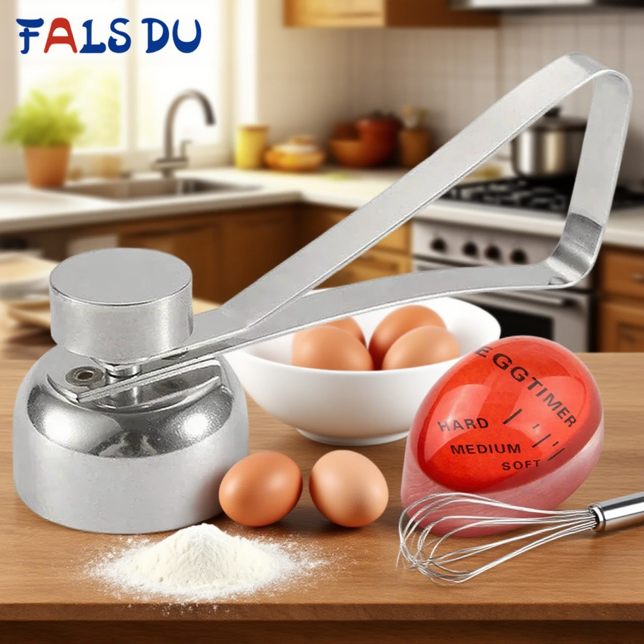 

FAIS DU 2pcs Stainless Steel Egg Topper Cutter Shell Opener with Color Changing Egg Timer Creative Kitchen Tools