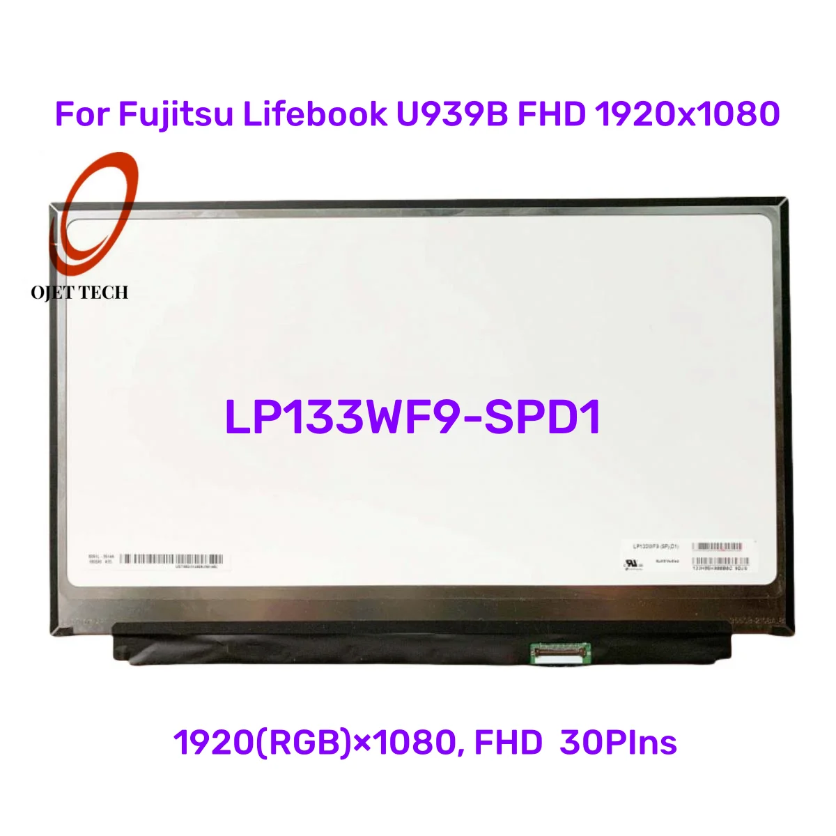 

CP7636655-52 13.3 inch LP133WF9 SPD1 Laptop LCD Dsiplay Screen LP133WF9-SPD1 FHD 1920*1080 IPS 30PIN EDP LP133WF9 (SP)(D1)