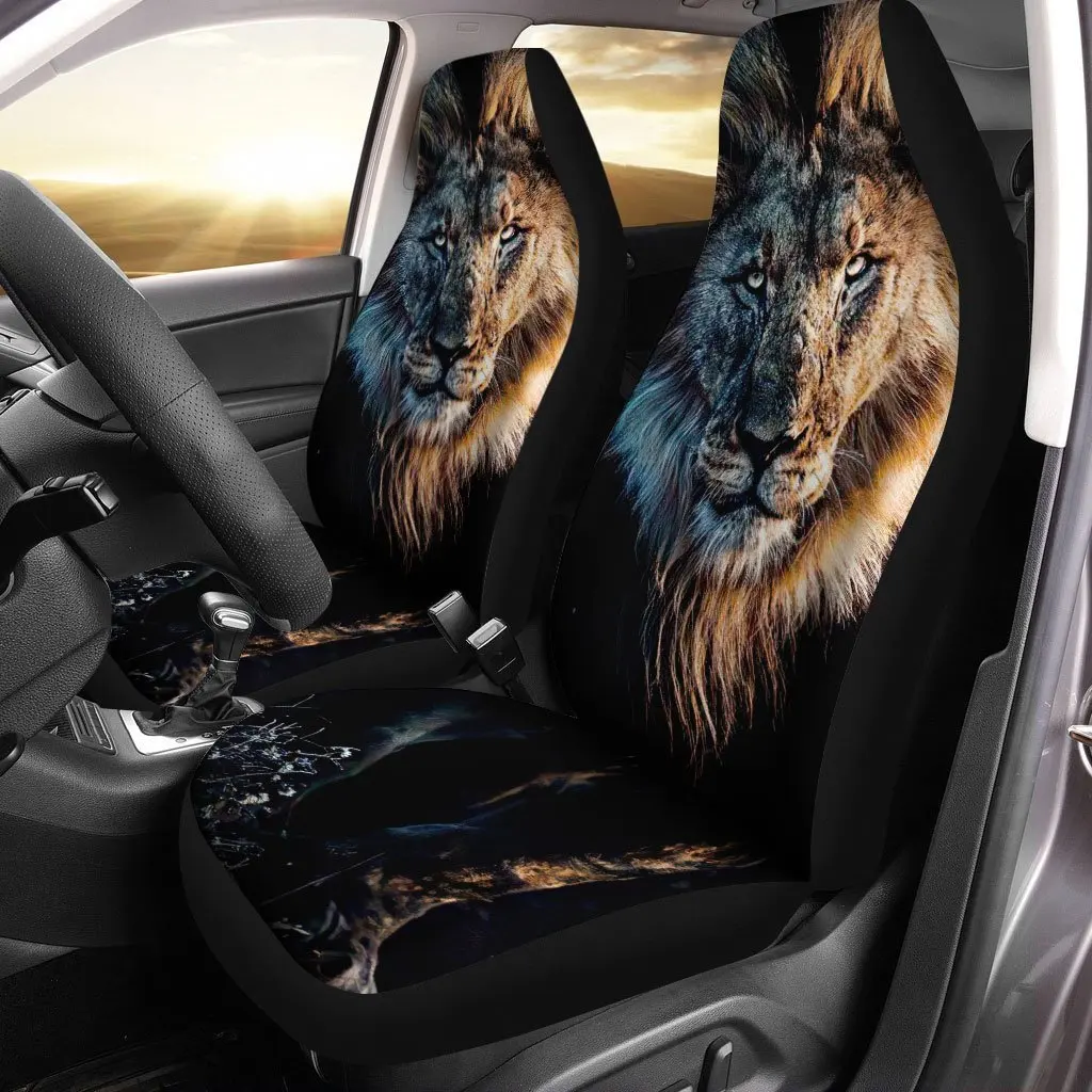 

Great Dad Lion Car Seat Covers Custom Car Accessories Gift For Dad,Pack of 2 Universal Front Seat Protective Cover