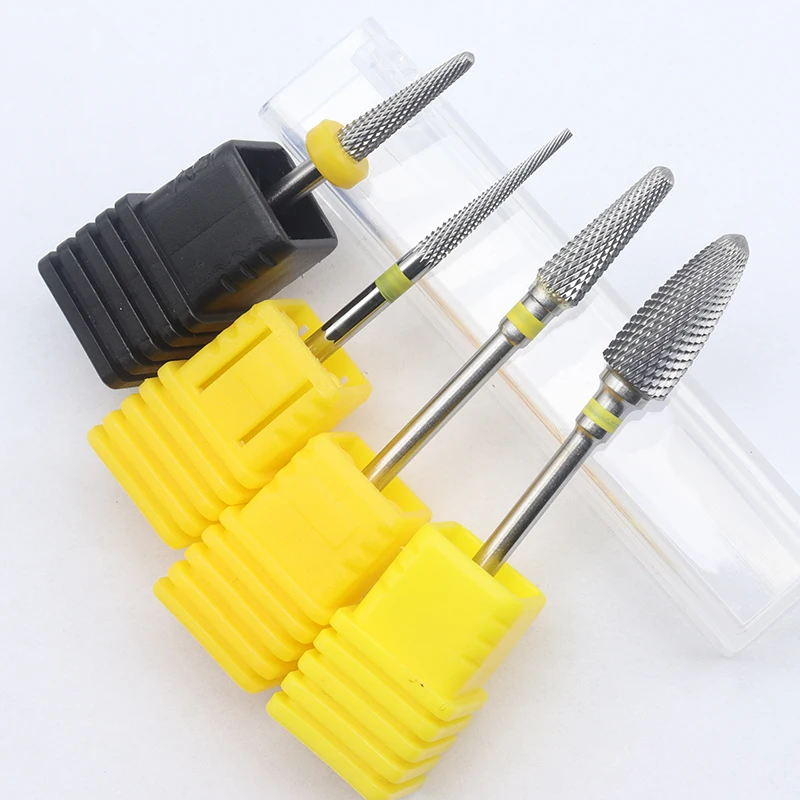 4pcs Kit Hot! XF Silver Pro Whole Carbide Nail Drill Bits Nail Art Electric Drill Machine Files Nail Art Tools cut and polish