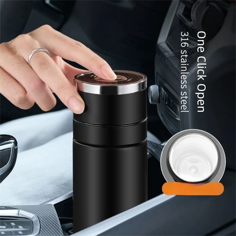 Thermos Flask Insulated Water Bottle 316 Stainless Steel Tea and Water Separator Cup Coffee Mug for Driver Gift for Man