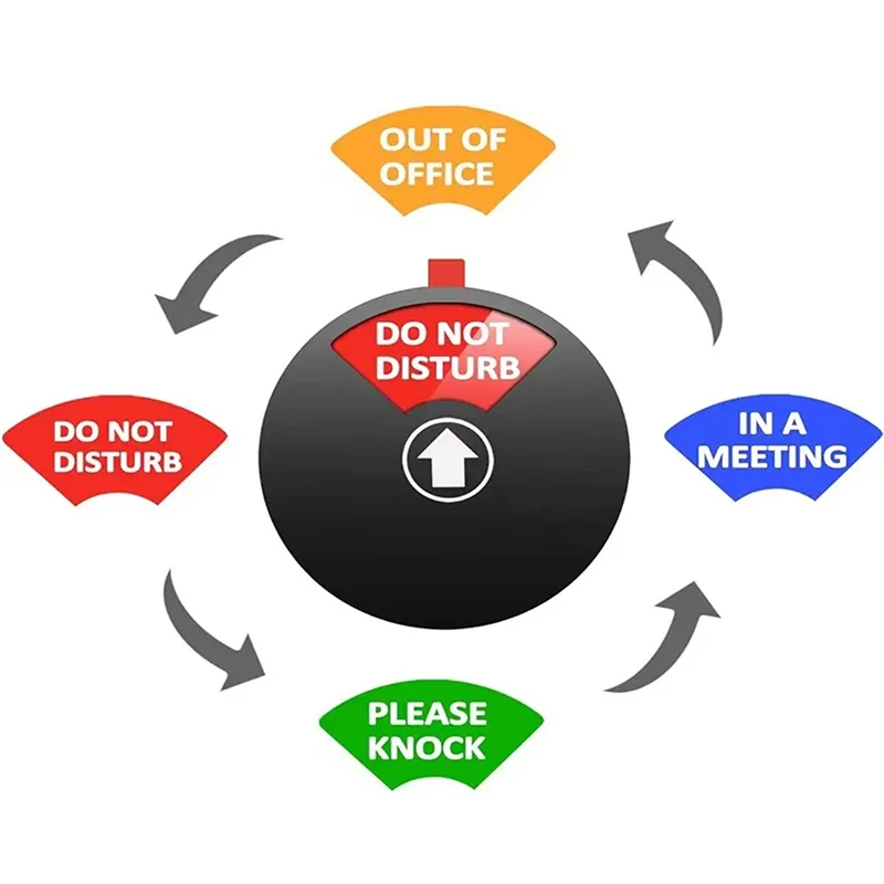 C-Convenient-4PCS Letrero de privacidad acrílico, no molestar/pasta/fuera de la oficina/en un letrero de reuniones, letrero para puerta de oficina (5 pulgadas, negro