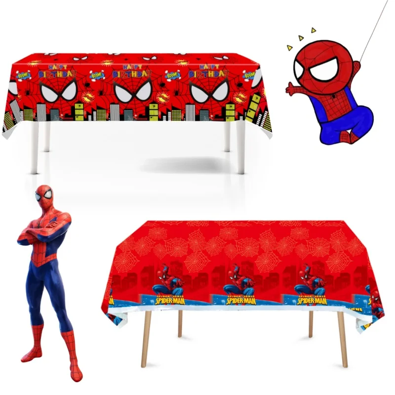 

Spiderman Birthday Party Decorations Tablecloth Superhero Plate Tablecloth Backdrop for Kids Baby Shower