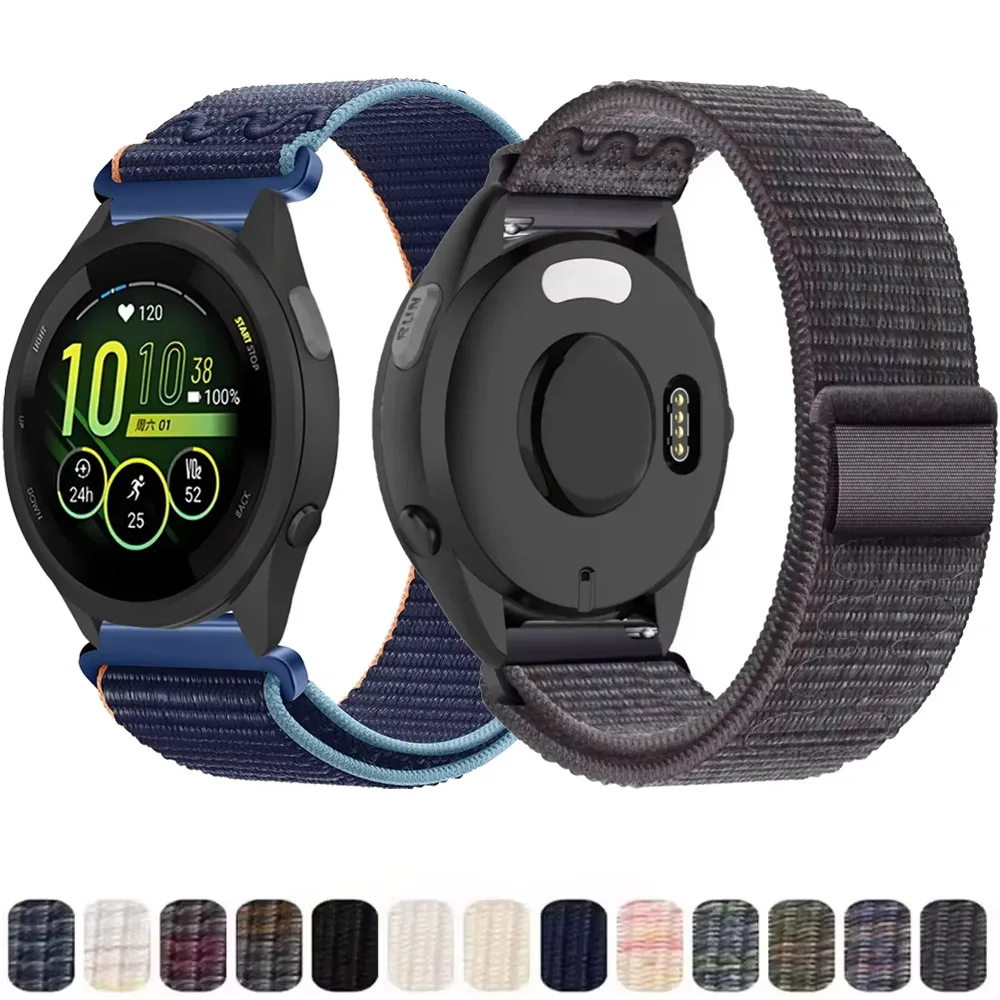 

22mm 20mm Nylon Loop Strap For Garmin Forerunner 265 165 55 965 970 Wristband For Garmin Vivomove 5 6/Venu 3 2/Active 5 6 Strap
