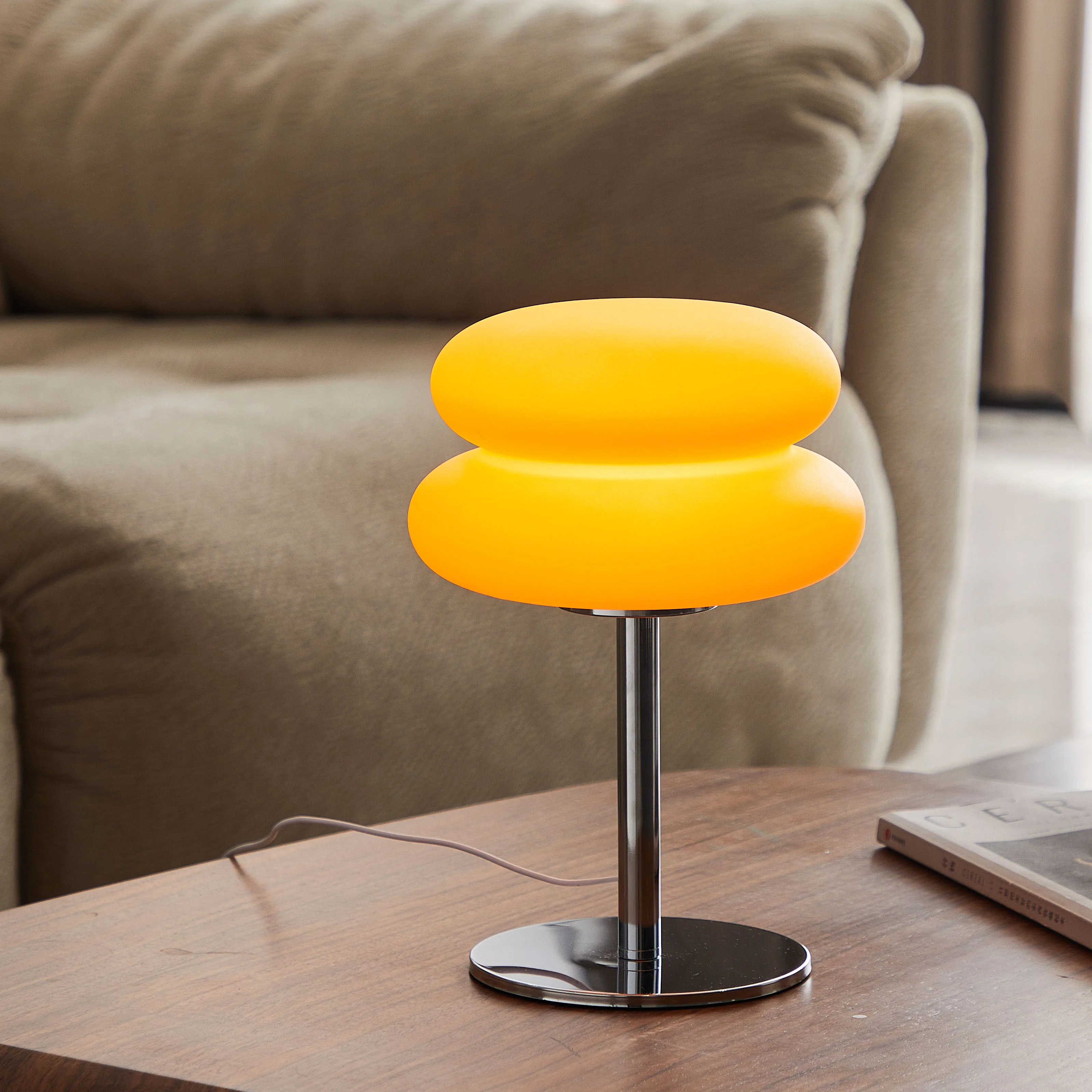 

Macaron Table Lamp Atmosphere Lamps Trichromatic Dimming Living Room Eye Protection Night Light Girl Bedroom Bedside Decor（Not