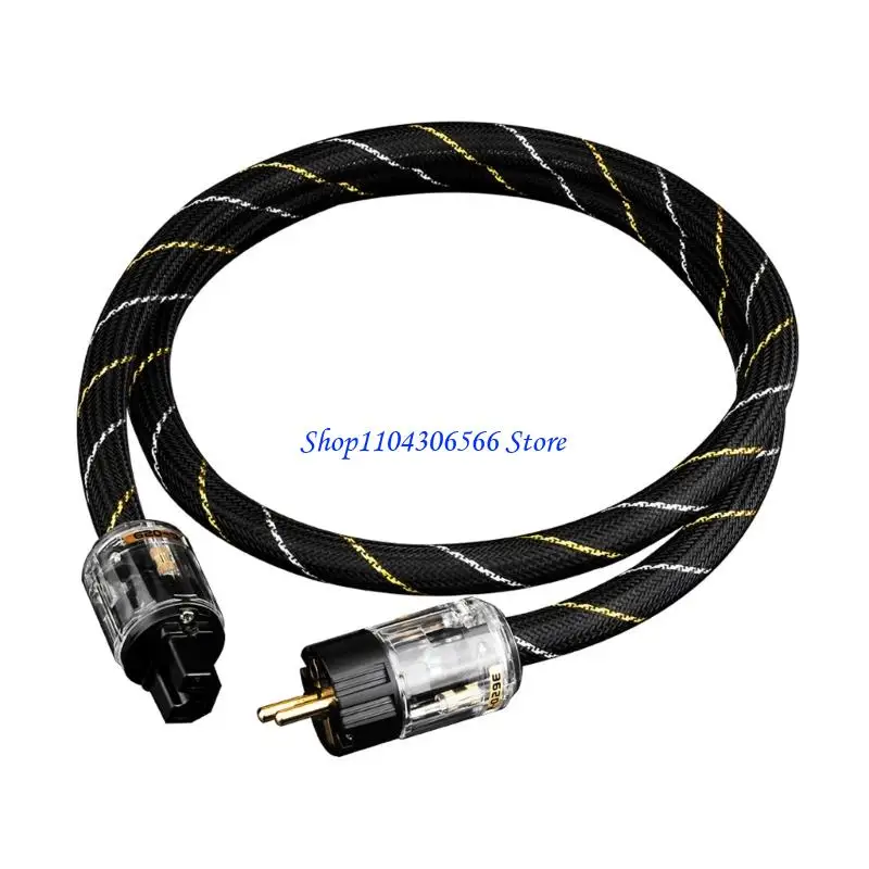 02DD Studio Quality Power Connection Wire with Gold Coated Contacts Robusts Insulation Low Noise Power Cord for Sound Systems