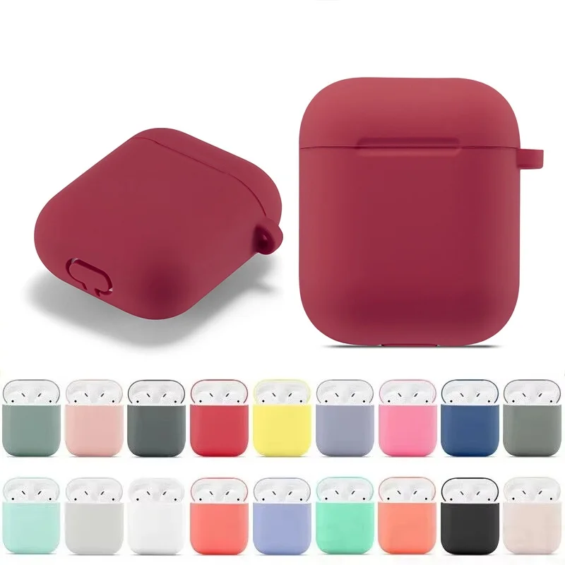 Soft Silicone Protective Case For AirPods 1 / 2 Wireless Earbuds Case Cover Anti Scratch Protector For Outdoor Carry Accessories