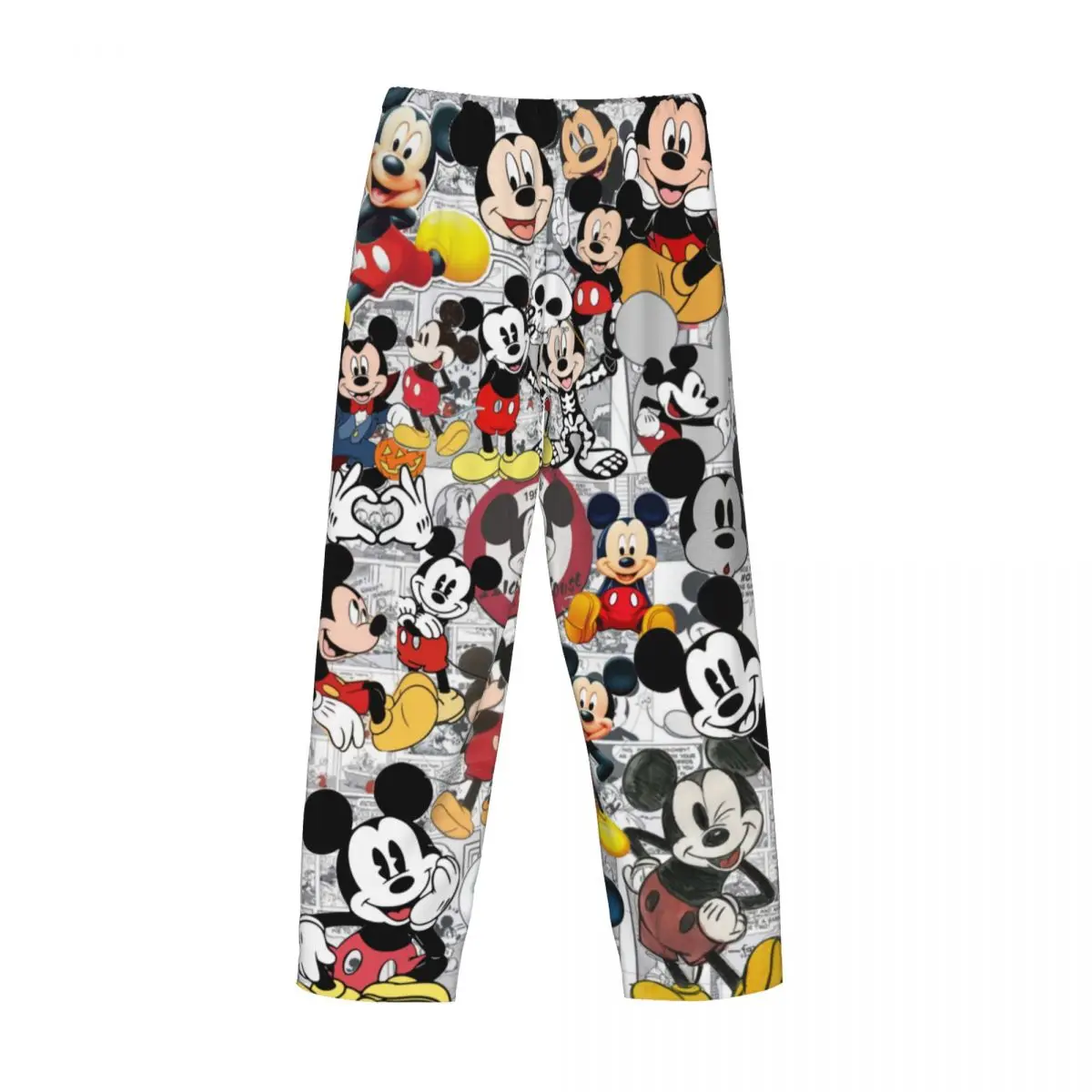 Custom Mickey Mouse Cartoon Animation Tv Pajama Pants for Men Lounge Sleep Stretch Sleepwear Bottoms with Pockets