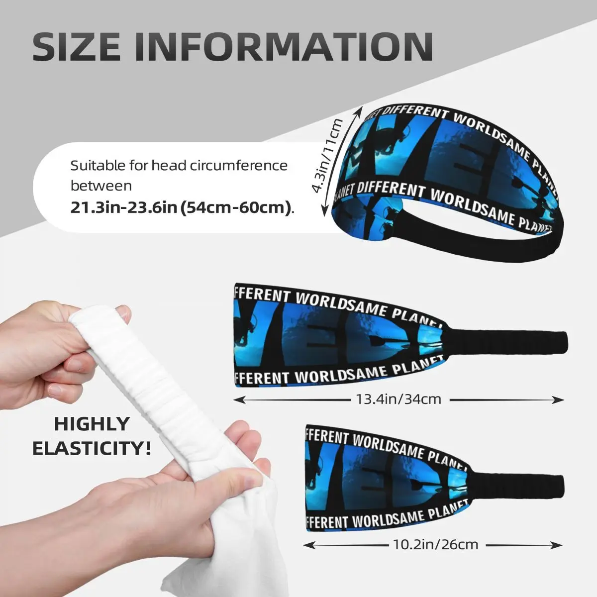 Dive Sea Diving Elastic Exercise Headband Exercise Anime Men Women Graphic Y2K Hairband Headband