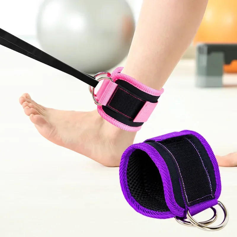 Gym Ankle Straps Double D-Ring Adjustable Neoprene Padded Cuffs Ankle Weight Leg Training Brace Support Sport Safety Abductors