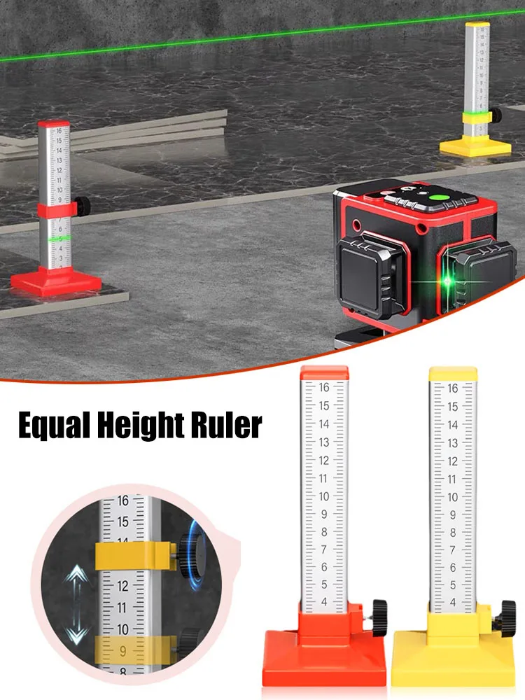 Woodworking Equal Height Ruler Upgraded Positioning Horizontal Elevation Ruler Double-sided Scale Ceramic Tile Special Tools DIY