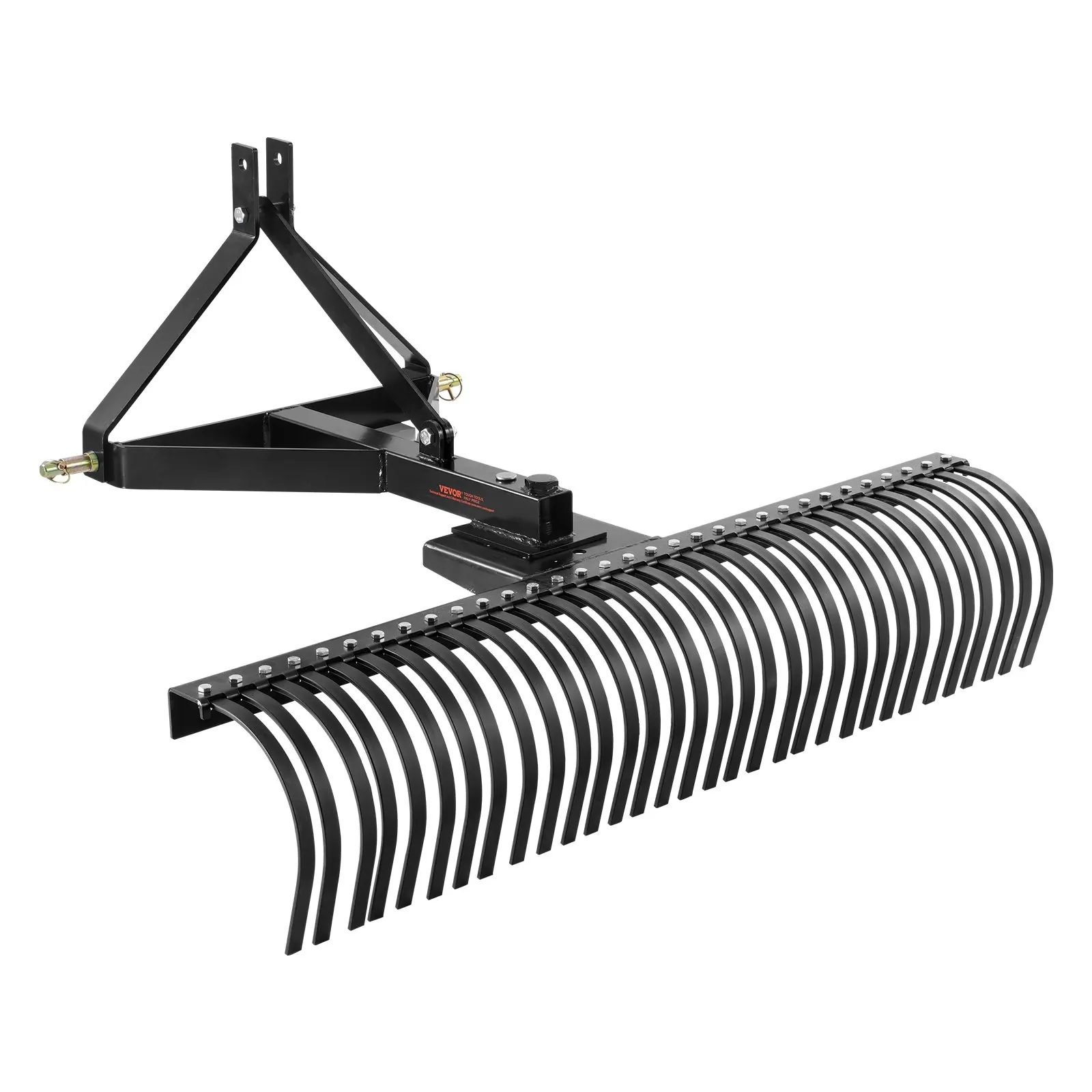 

Pull-Behind Thatch Remover, 60' Width, Equipped With 32 Durable Steel Prongs, Tractor-Compatible 3-Point Hitch Garden Rake,