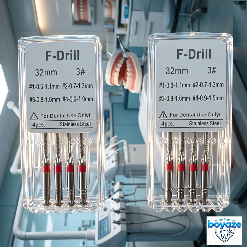 

10Box AZDENT Dental Fiber Post Drills Stainless Steel Endodontic Reamer Root Canal Reamer 32MM1-4# Dental Instrument
