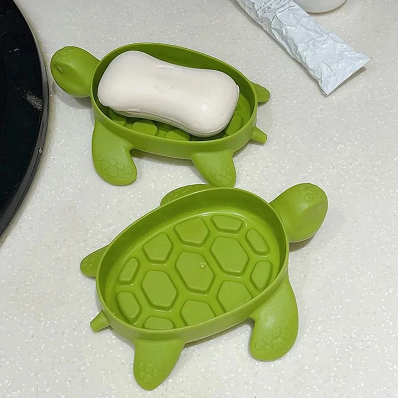 Caja de jabón de tortuga, soporte de jabón de drenaje, soporte de jabón de ducha, bandeja de placa de almacenamiento de esponja, suministros de baño, Gadge de baño