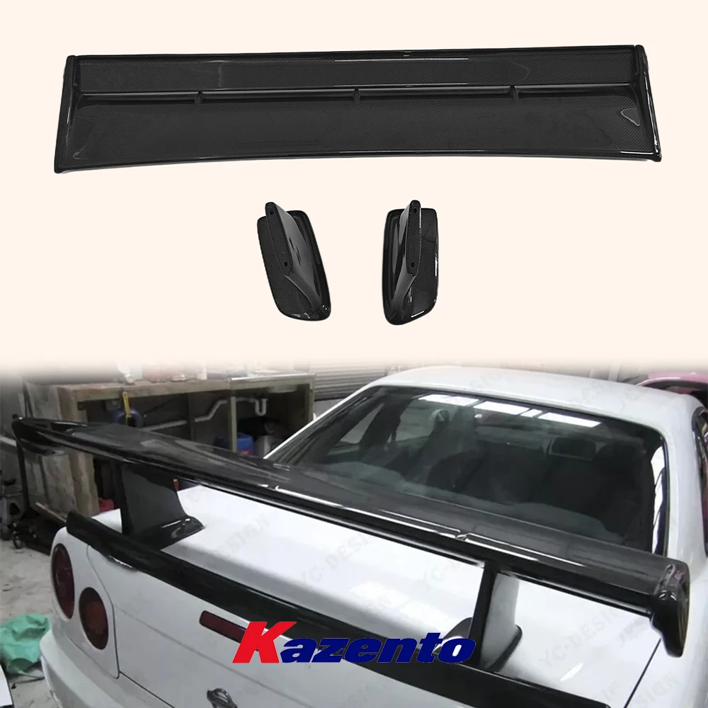 

For Nissan Skyline R34 GTR GTT High Leg Carbon Fiber Rear Trunk Spoiler GT Wing