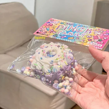 Super Zachte Paarse Zoete Aardappel Cake Mochi Zachte Kleverige Decompressie Ontspanning Speelgoed Knijpen Katten Poot Speelgoed Roze Voeten Squishy Gift