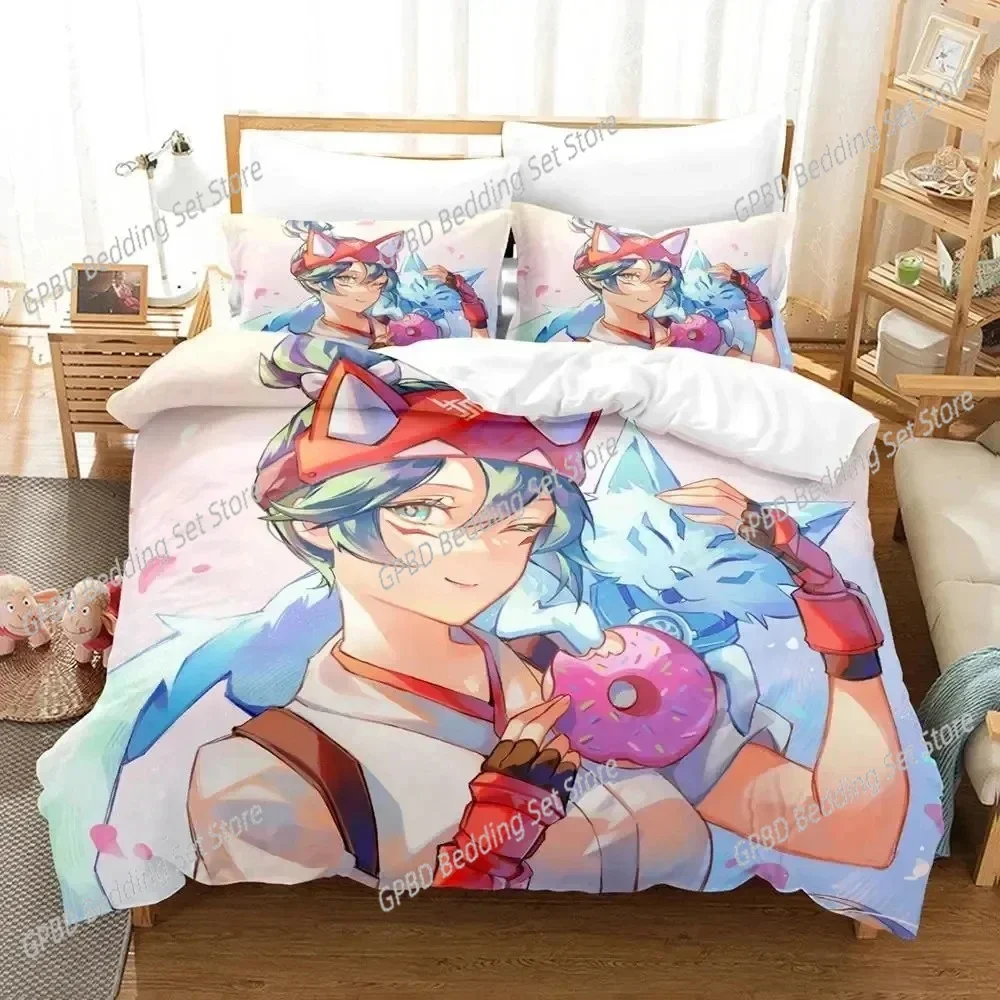 3D Game Overwatch Kiriko Heads 3D NEW Duvet Cover Pillowcase Bedding Set Adult Boy Girl Bedroom Decoration Single Double Large