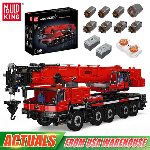 Molde rei 17073 17074 carro técnico brinquedos o rc ltm 1110 guindaste bloco de construção engenharia caminhão tijolo conjunto crianças presente natal