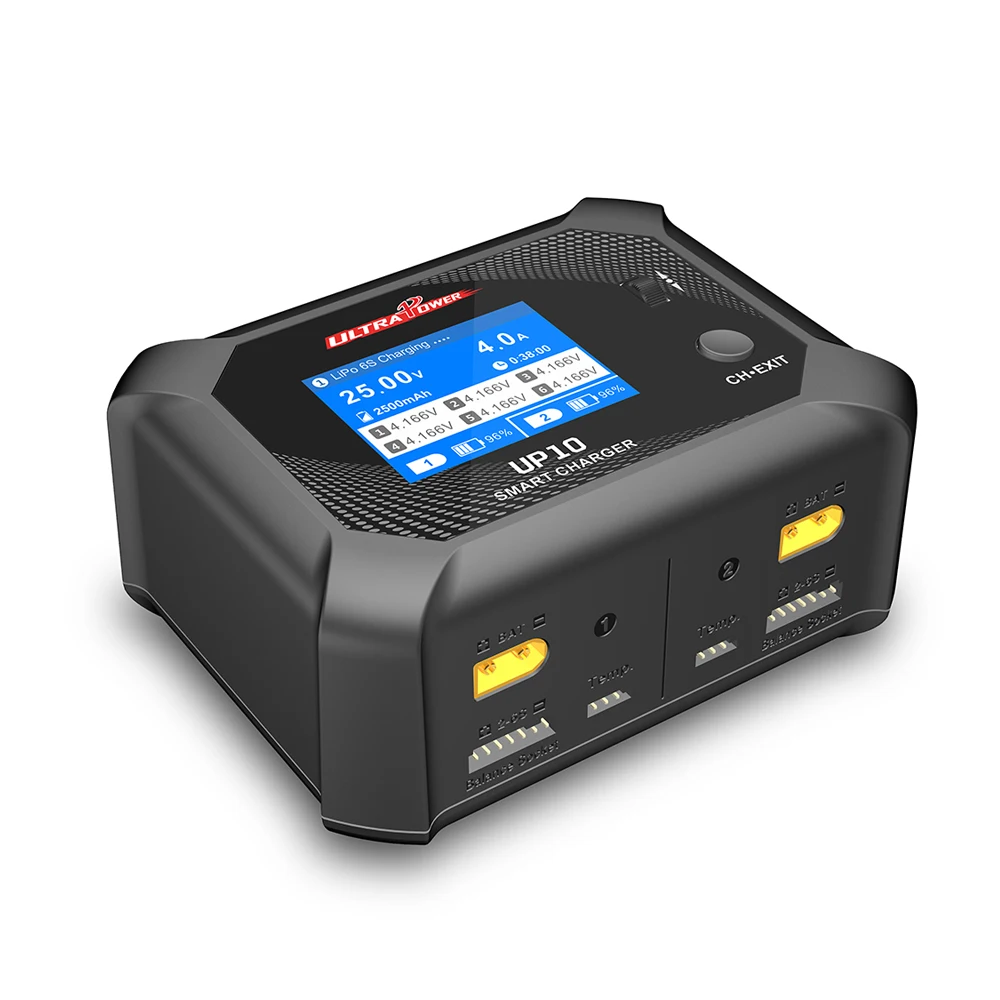 

ULTRA POWER UP10 Battery Charger AC 100W DC 200W Dual Channel Smart Blance Charger for 1-6S LiPo/LiHV/LiIon/LiFe RC FPV Battery