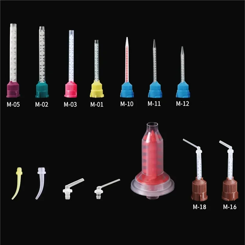 

50Pcs Disposable Dental Impression Material Mixing Tips Silicone Rubber Conveying Mixing Head Nozzles Mixing Tube Dental Product