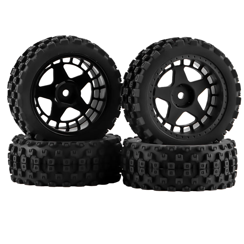 DashRC RC Crawler Tire and Wheel Set with 12mm Hex Hub Rubber Tires for 1/12 MN-D90, MN-99S (Glue Required)