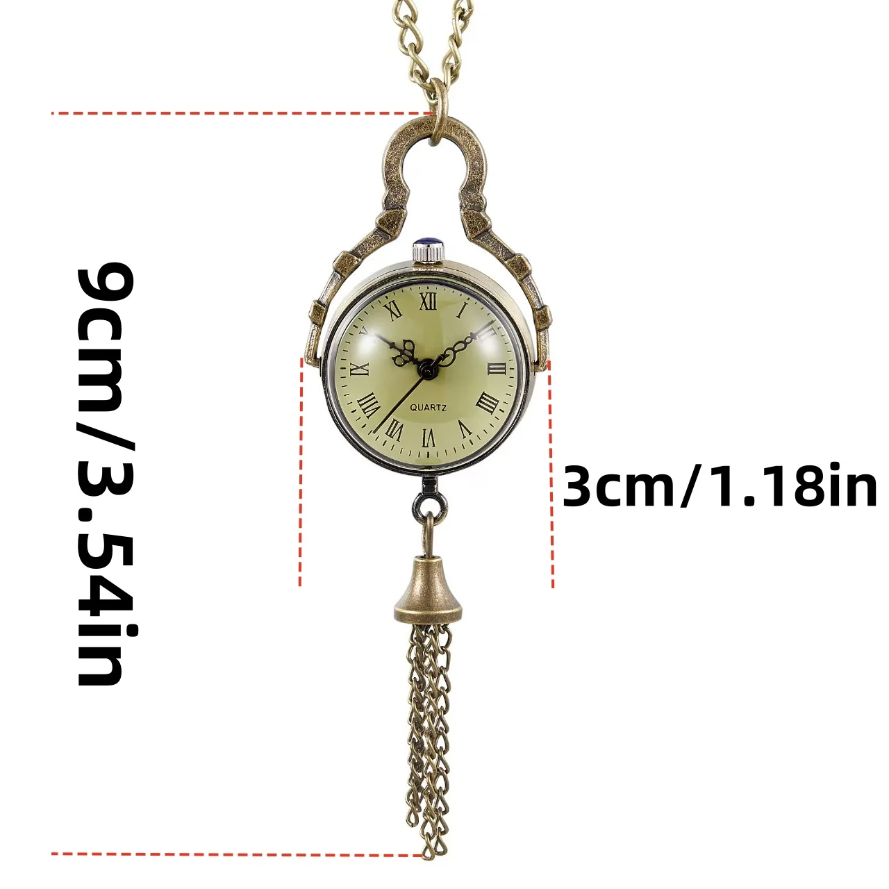 Retro bronce Steampunk carillón de viento reloj de bolsillo de cuarzo COLLAR COLGANTE reloj cadena regalo de cadena para hombres y mujeres