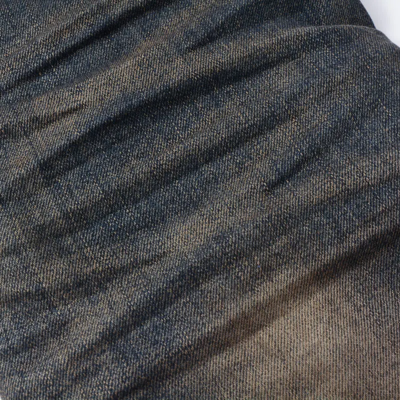 High Street Fashion Men Jeans Retro Black Blue Stretch Skinny Fit Ripped Jeans Men Red Patched Designer Hip Hop Brand Pants