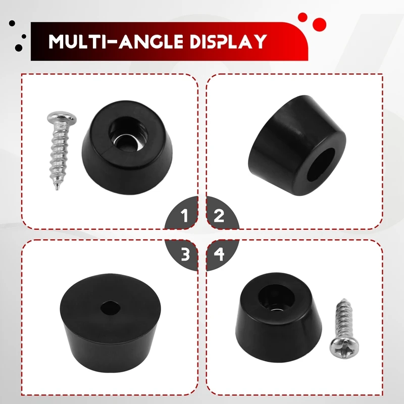 52PCS Rubber Feet For Cutting Board (0.31X0.59Inch) Anti Scratch Rubber Cutting Board Feet For Chairs & Other Furniture