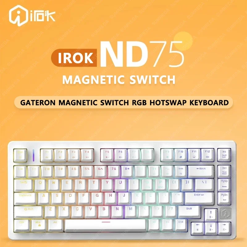 IROK ND75 Mini Gaming Mechanical Keyboard Magnetic Switch 8000Hz 81Keys RGB HotSwap Wired Keyboard 8K Gamer Non-contact Keyboard