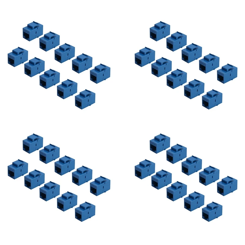 40 szt. Złącze RJ45 gniazdo Keystone sprzęgacza Cat6 sieć Ethernet 1 wl Cat 6 przedłużenie adaptera, niebieskie