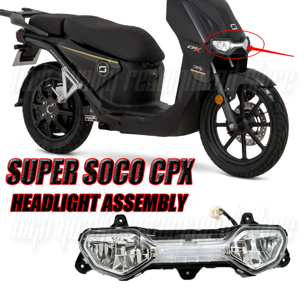 LED Headlight Assembly for Super Soco CPX VMOTO – Front Lamp Replacement with Turn Signals, High Brightness & Easy Fit