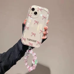 Graffiti Bow 3D Chain Tpu Case For Samsung S23 S24 S22 Ultra S21 Plus S20 S21 FE Galaxy A54 A34 A32 A24 A23 A22 A13 A14 A52 A51