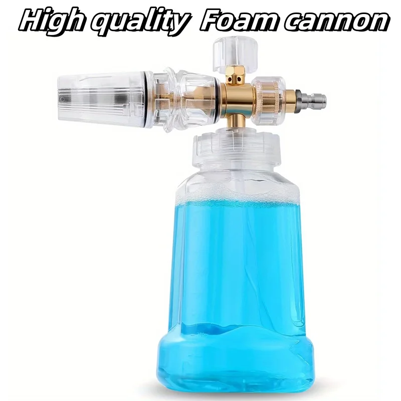 High Pressure Foam Spray Bottle 1/4'' Quick Connection Foam Cannon Adjustable Fan-Shaped Nozzle for Car Cleaning