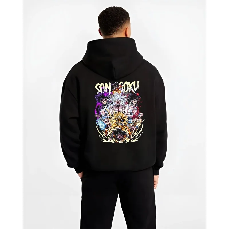 ドラゴンボール Z メンズパーカー秋冬日本アニメ悟空グラフィックスウェットシャツ原宿 Y2K ストリートウェア綿 100% 衣類