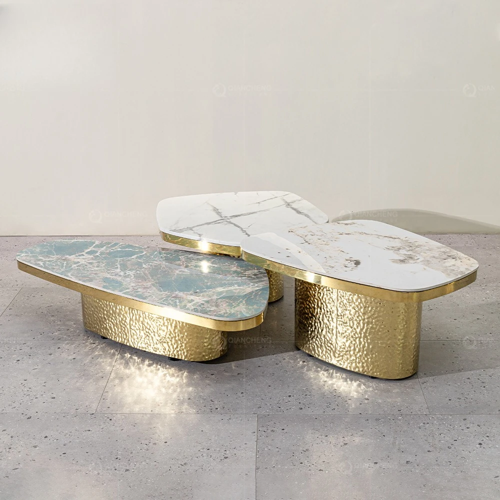 Living room modern minimalist villa creative designer special-shaped tea table