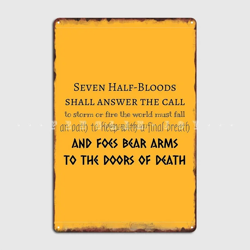 Prophecy Of The Seven Metal Sign Wall Pub Pub Garage Personalized Plaques Tin Sign Poster
