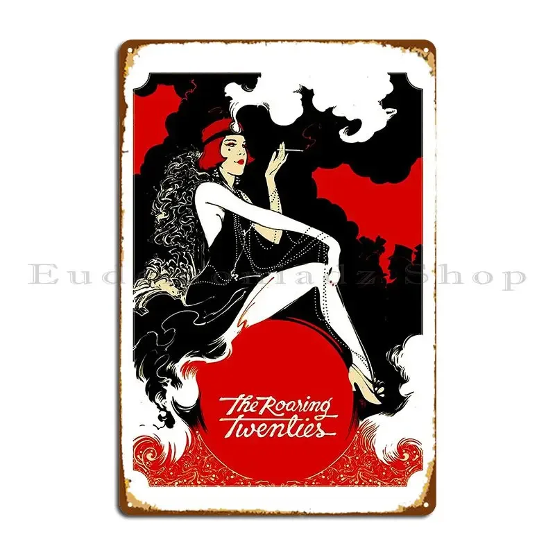 The Roaring Twenties Vintage Flapper Print Metal Plaque Customize Mural Home Home Retro Tin Sign Poster