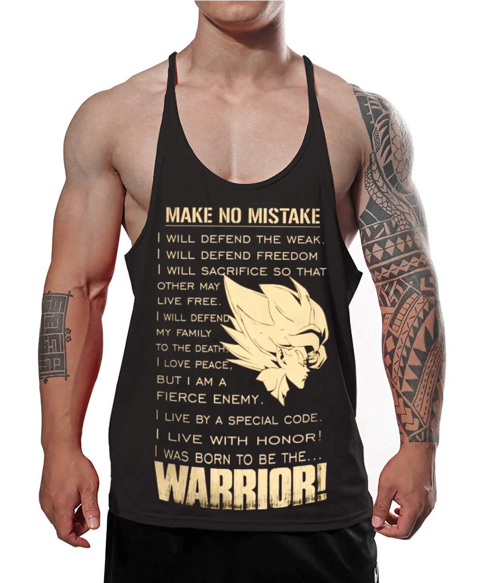 

New Goku Men's Tank Top 100%Cotton Vest Japanese Anime Dragon Ball Quick - Dry Sleeveless Singlets Fitness Muscle Building top