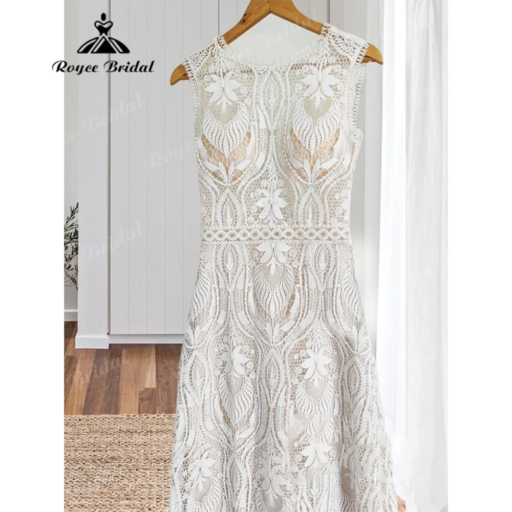 Robe Mariee Boho Lace Bohemian Mermaid Wedding Dress Open Back Beach Sleeveless 2025 Bridal Gown vestido de noiva Customized 