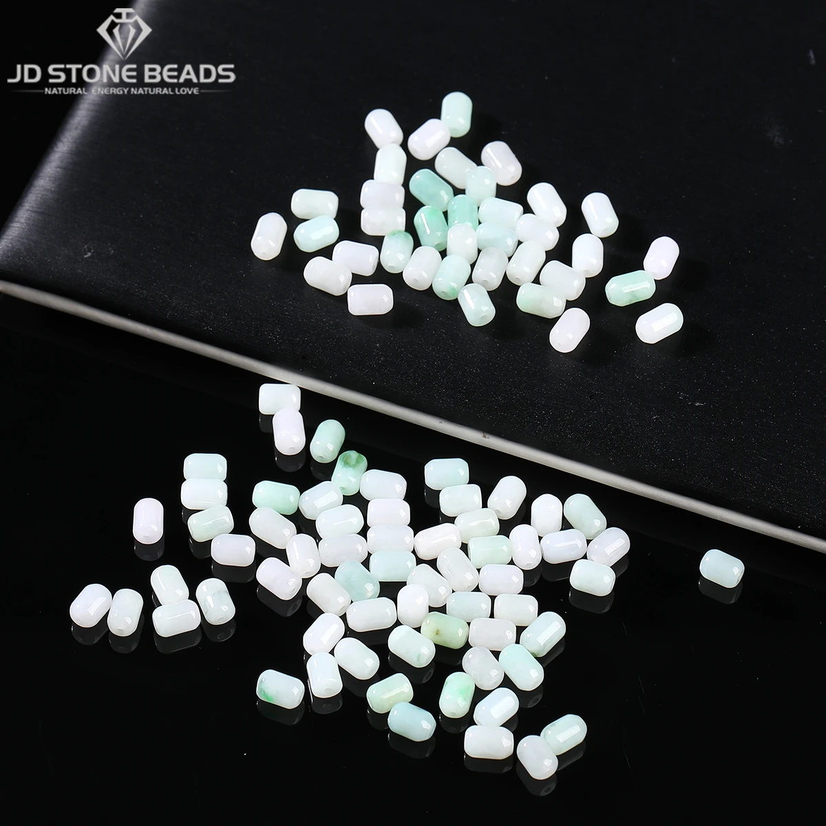 

10 Pcs/lot Natural Stone Emerald Jadeite Tube Shape Bead 4x6mm Loose Spacer Bead For Jewelry Making Necklace Bracelet Accessory