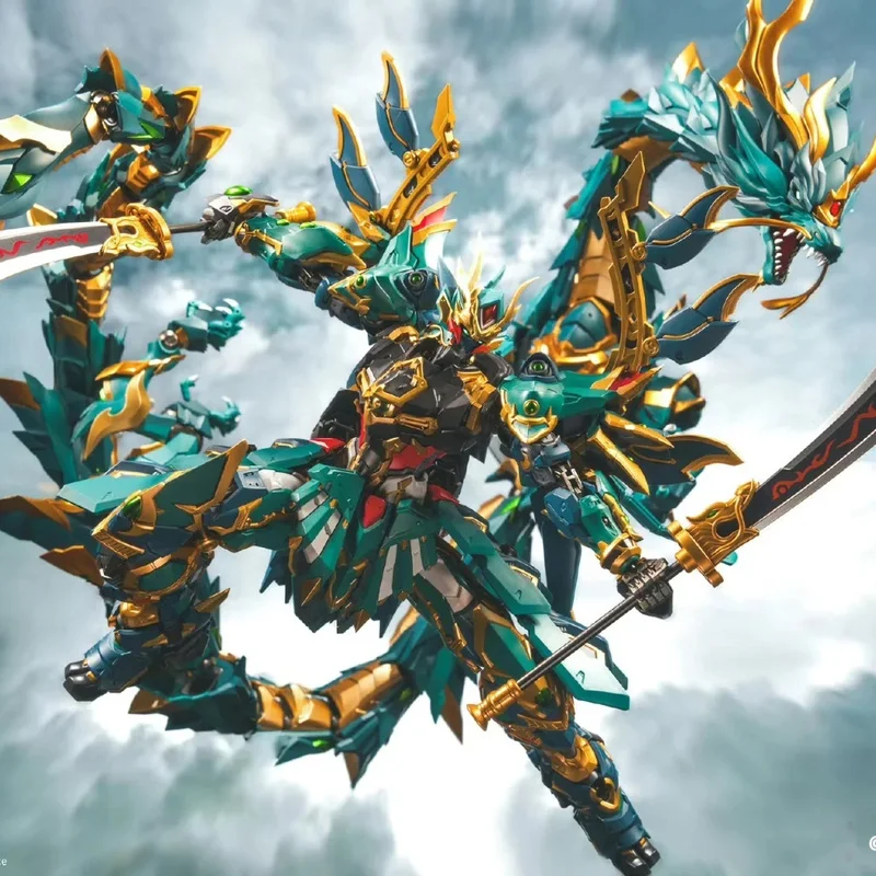 نموذج داو التبتي الابتكار الوطني ميكا تشينغ لونغ بطول 120 سم أربعة وحوش مقدسة لعبة قابلة للجمع #3