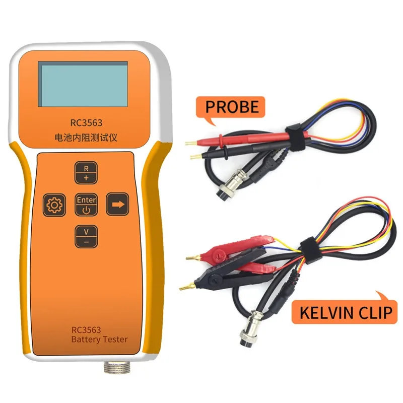 

Internal Resistance Tester 200Ω 100V Voltage High-precision Detector RC3563 Tester Lithium Phosphate Battery with clip/ probe