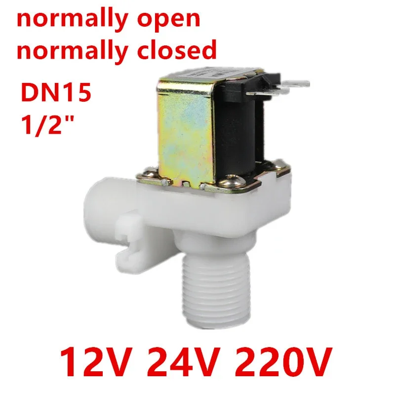 

DN15 1/2" 12V 24V 220V Plastic Solenoid Valve Normally Open Normally Closed Drinking Fountain Right Angle Washing Machine Valve