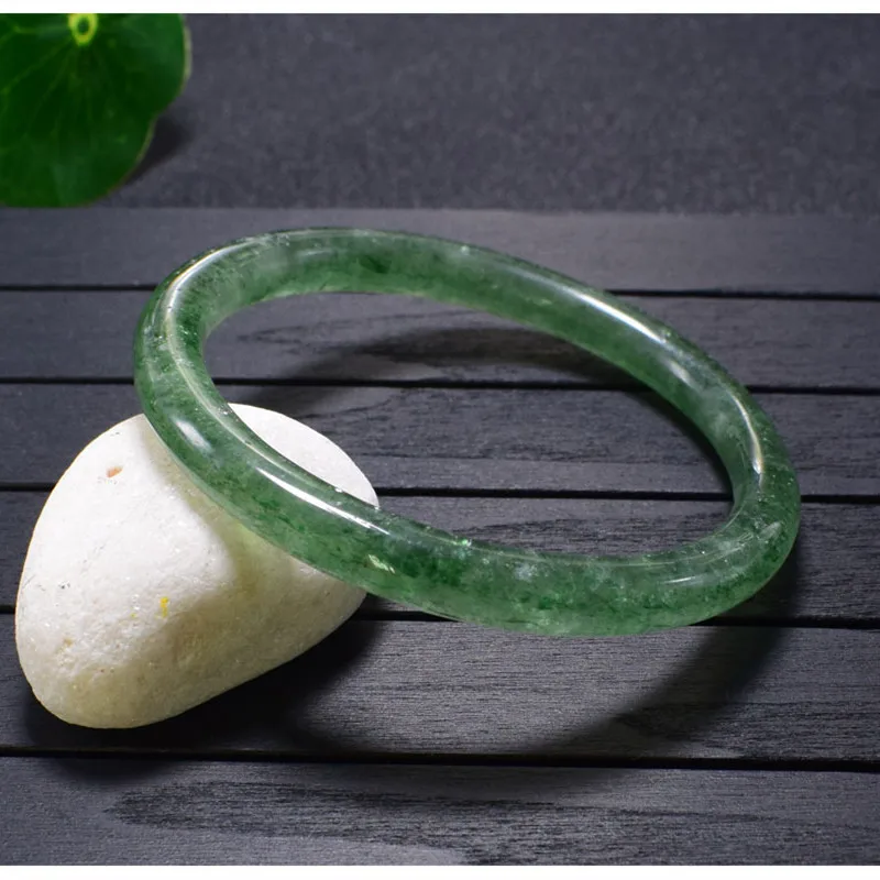 Natural Stone Green Strawberry Crystal Quartz Cuff Bracelet Bangles Fashion Handmade Energy Jewelry Lucky Accessories