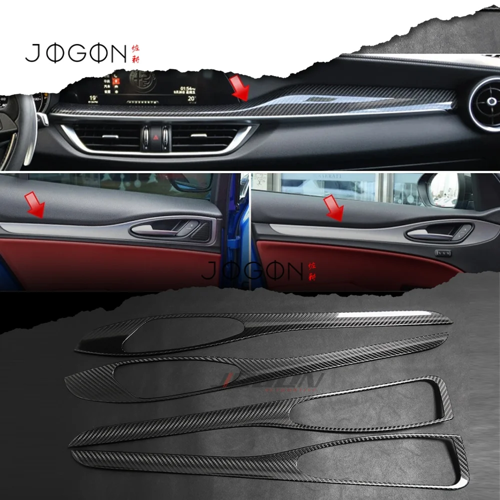 

Real Carbon Fiber For Alfa Romeo Stelvio 949 2017 2018 2019 2020 Car Interior Door Handle Panel Cover Trim Accessories